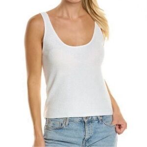 NEW REBECCA TAYLOR WHITE MINI BOUCLE TANK TOP